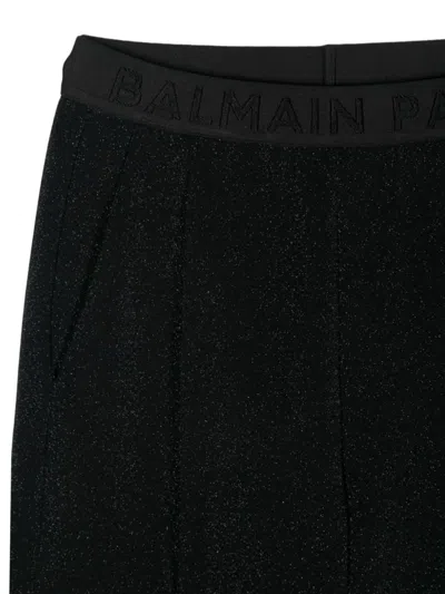 Balmain Lurex Trousers In Black