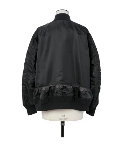 Sacai Blouson Nylon Twill Bomber Jacket In Black