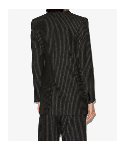Isabel Marant Jevima Striped Wool Suit Jacket In Multi