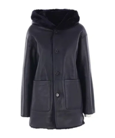Arma Long Sleeve Coat In Blue