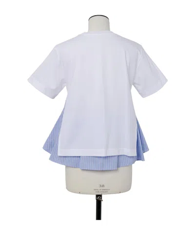 Sacai Poplin X Cotton Jersey T-shirt In Multi