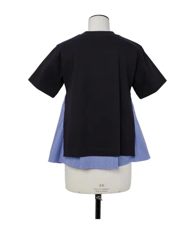 Sacai Poplin X Cotton Jersey T-shirt In Multi