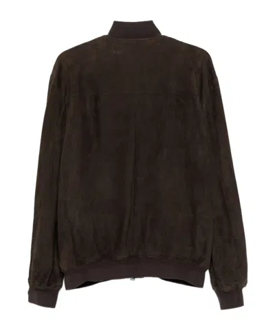 Canali Suede Bomber Jacket