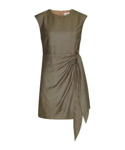 Marella Tie-front Sleeveless Dress In Green