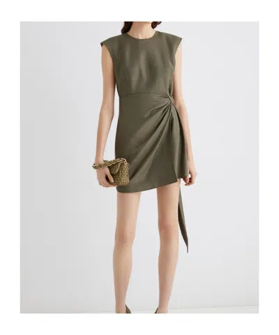 Marella Tie-front Sleeveless Dress In Green