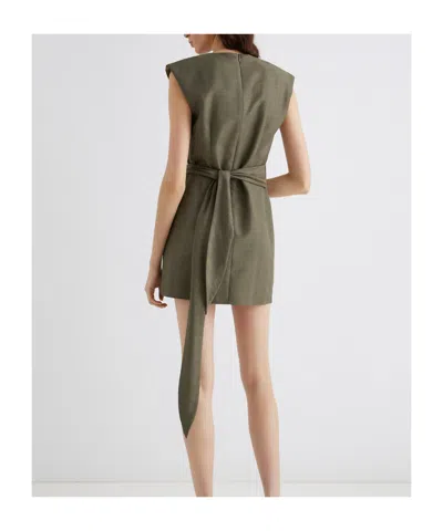 Marella Tie-front Sleeveless Dress In Green