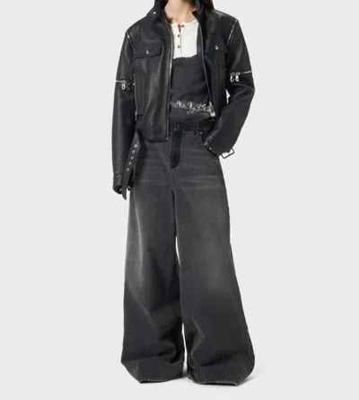 Blumarine Straight Leg Trousers Lace Detailing In Gray