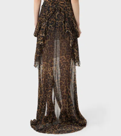 Blumarine Printed Ruffled-detail Skirt In Animal Print