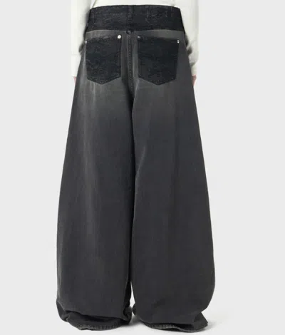 Blumarine Straight Leg Trousers Lace Detailing In Gray