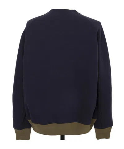 Sacai Cotton Crew Neck Sweater In Multi