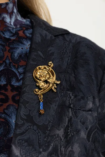 Etro Floral-scroll Brass Brooch