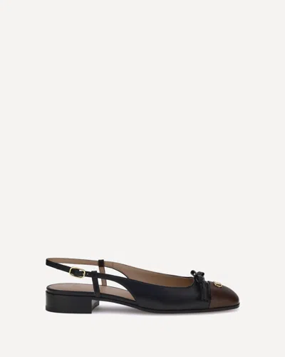 Valentino Valet Du Roi Leather Slingback Ballerina Flat
