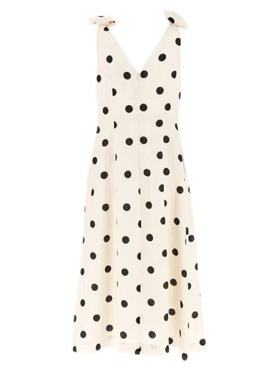 Zimmermann Polka-dot Bow-detail Linen Midi Dress