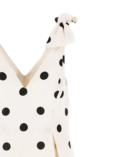 Zimmermann Polka-dot Bow-detail Linen Midi Dress