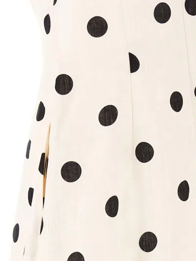 Zimmermann Polka-dot Bow-detail Linen Midi Dress