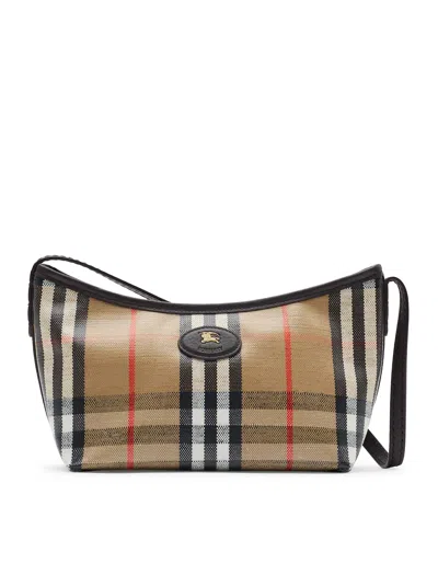 Burberry Womens Sand Mini Highlands Waxed-cotton Baguette Shoulder Bag In Nude