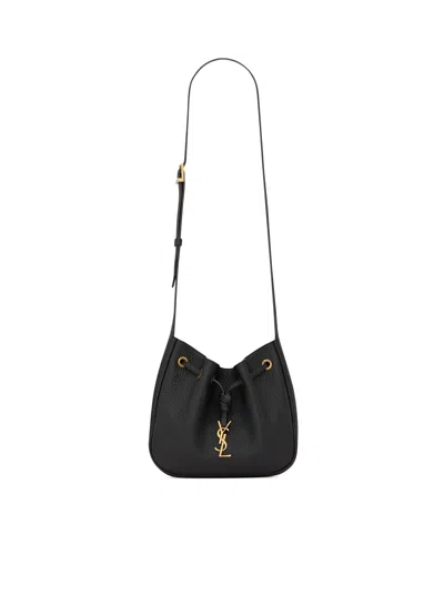 Saint Laurent Paris Vii Mini Hobo Bag In Hammered Leather