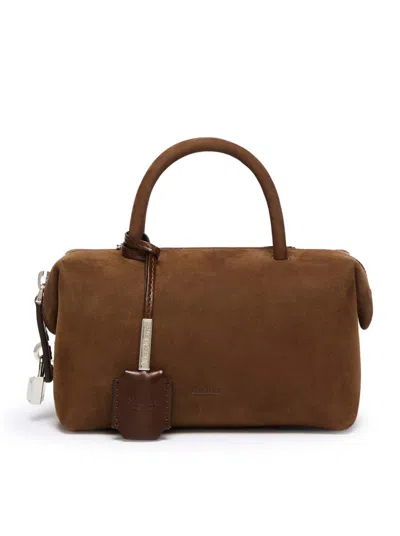 Max Mara Small Holdallssuede Top Handle In Nubuck Leather