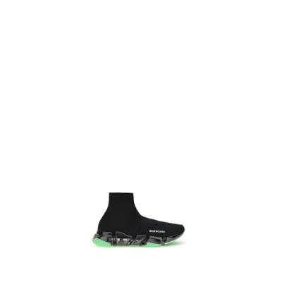 Balenciaga Clear Sole Speed 2.0 Sneakers In Black