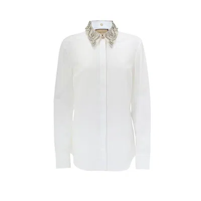 Gucci Detachable Collar Buttoned Shirt In White