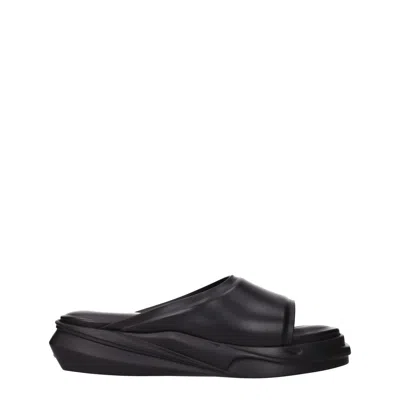 Alyx Black Leather Slipper In Black