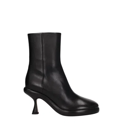 Wandler Black Leather Ankle