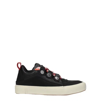Marcelo Burlon County Of Milan Black Leather Sneakers In Black