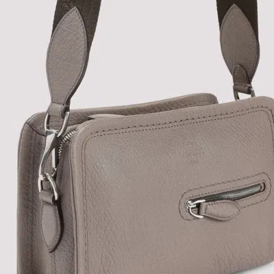 Berluti Grained Leather Shoulder Bag In Gray