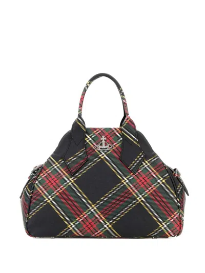 Vivienne Westwood Borsa A Mano Yasmine Media In Similpelle Stampata Donna In Black