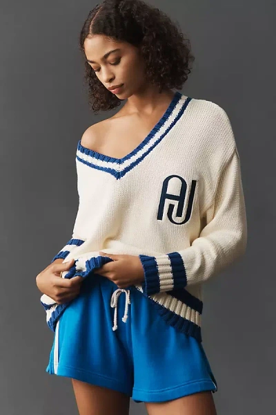 Araminta James Aj V-neck Jumper In White