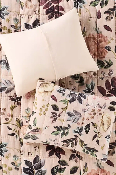 Anthropologie Seren Floral Velvet Pillowcases, Set Of 2