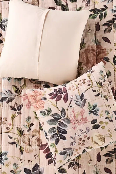 Anthropologie Seren Floral Velvet Euro Cushion