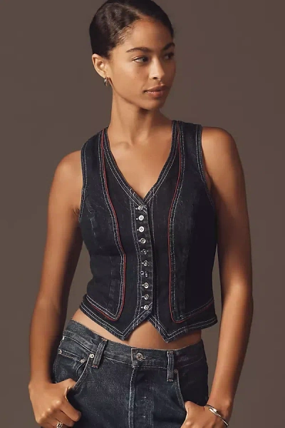 Pilcro Contrast Denim Vest
