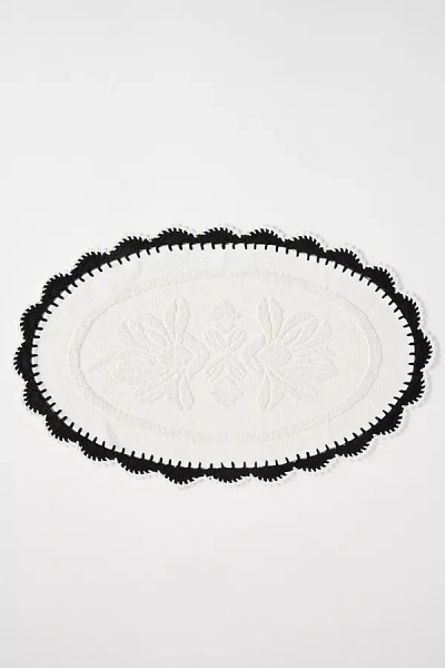 Anthropologie Solid Crochet Cotton Bath Mat