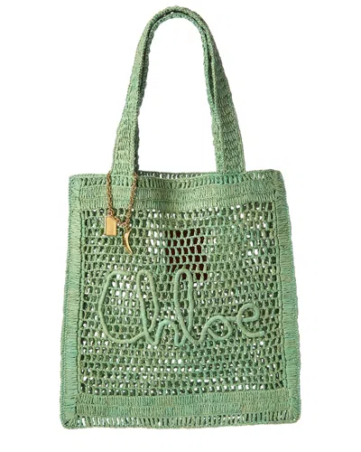Chloé Chloe Women Green Raffia Estate Banana Shopping Bag
