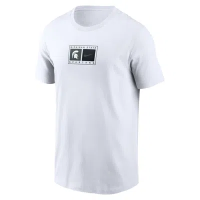 Nike Men's White Michigan State Spartans Campus Logo Swoosh T-shirt In White