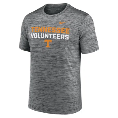 Nike Men's Anthracite Tennessee Volunteers Campus Center Stack Velocity Performance T-shirt In Gray