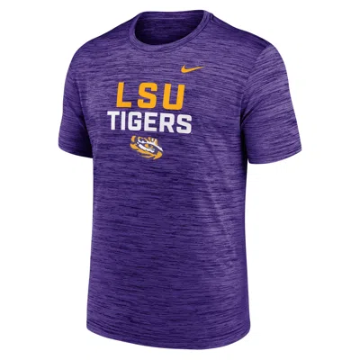 Nike Lsu Campus Center Stack Velocity  Men's Dri-fit College T-shirt In Purple