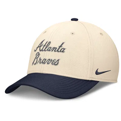 Nike Atlanta Braves Statement Rise Swoosh  Men's Dri-fit Mlb Hat