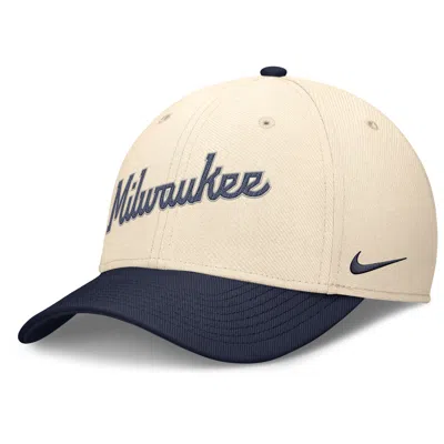 Nike Milwaukee Brewers Statement Rise Swoosh  Men's Dri-fit Mlb Hat