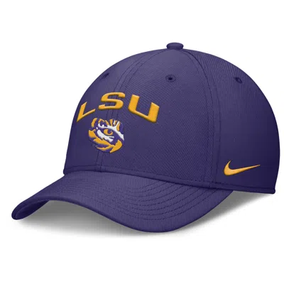 Nike Lsu On-field Rise Swoosh  Men's Dri-fit College Hat