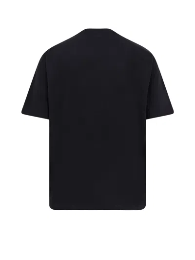 Ami Alexandre Mattiussi Relaxed Fit Black T-shirt With Subtle Embroidery In Black
