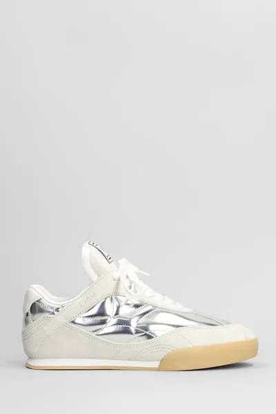 Chloé Kick Sneakers In Silver Suede And Leather