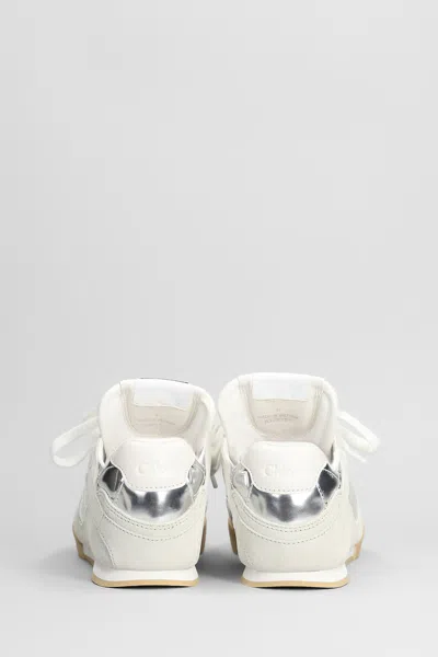 Chloé Kick Sneakers In Silver Suede And Leather
