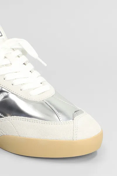 Chloé Kick Sneakers In Silver Suede And Leather