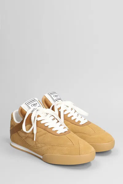 Chloé Kick Sneakers In Camel Suede