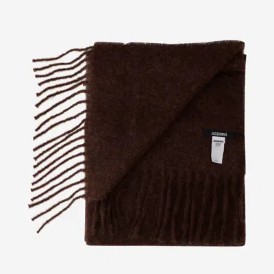 Jacquemus Brown Alpaca L Echarpe Carro Scarf In Brown