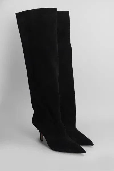 Paris Texas Ines Reverse 75 High Heels Boots In Black Suede