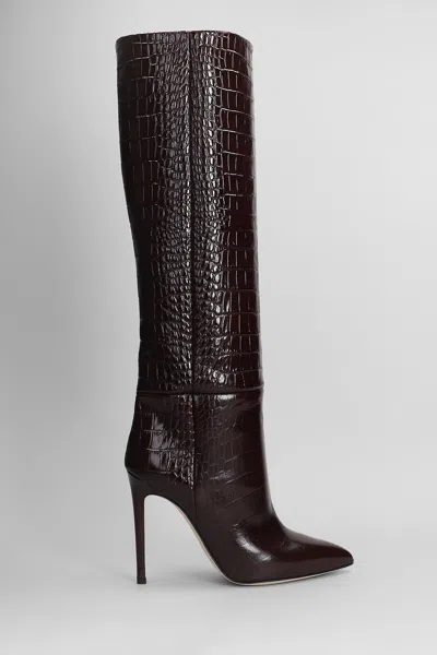 Paris Texas Stiletto Boot High Heels Boots In Bordeaux Leather