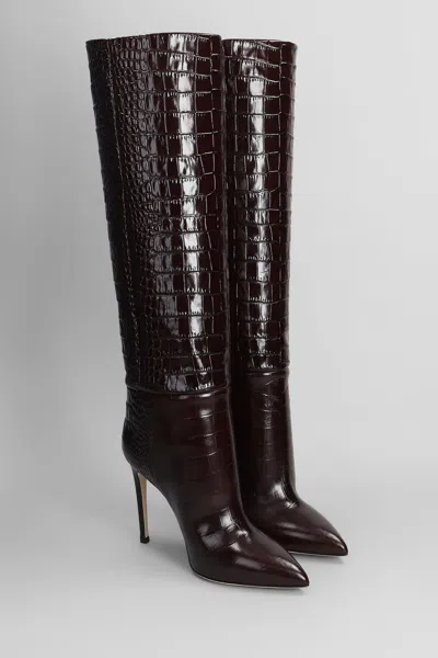 Paris Texas Stiletto Boot High Heels Boots In Bordeaux Leather